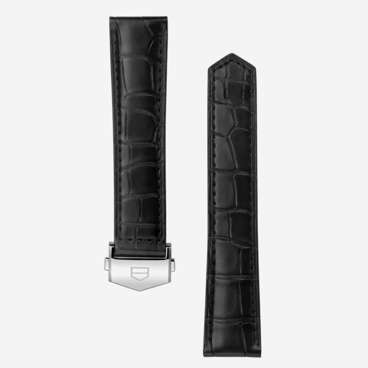 Black Leather Carrera Watch Strap – 39 mm