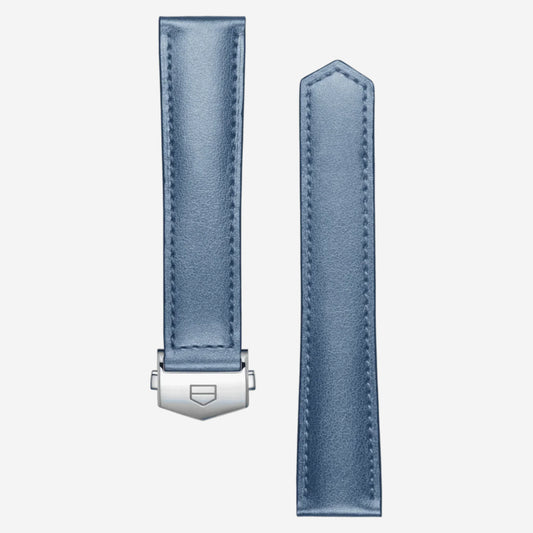 Metallic Blue Leather Carrera Watch Strap – 39 mm