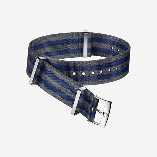 Grey & Blue NATO Watch Strap - 20 mm