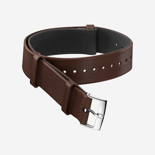 Brown Leather NATO Watch Strap - 20 mm