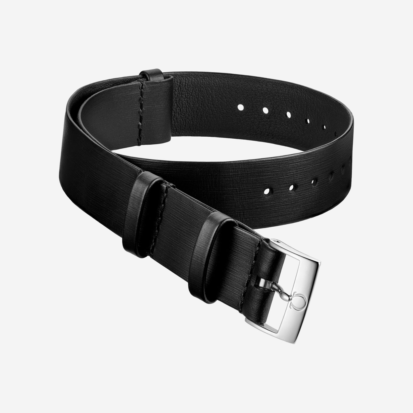 Black Leather NATO Watch Strap - 20 mm