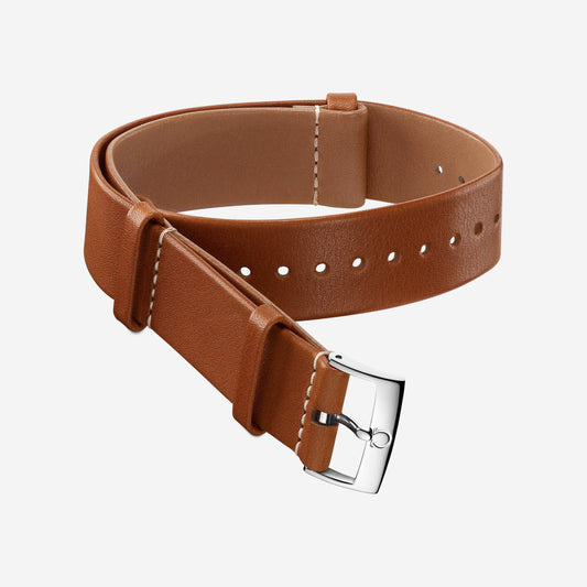 Light Brown Leather NATO Watch Strap - 20 mm